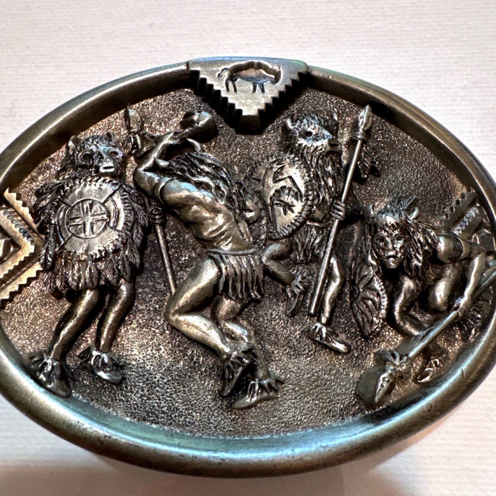 Great American Products Belt Buckle Mens OS Silver Excellent 1993 Warrior USA